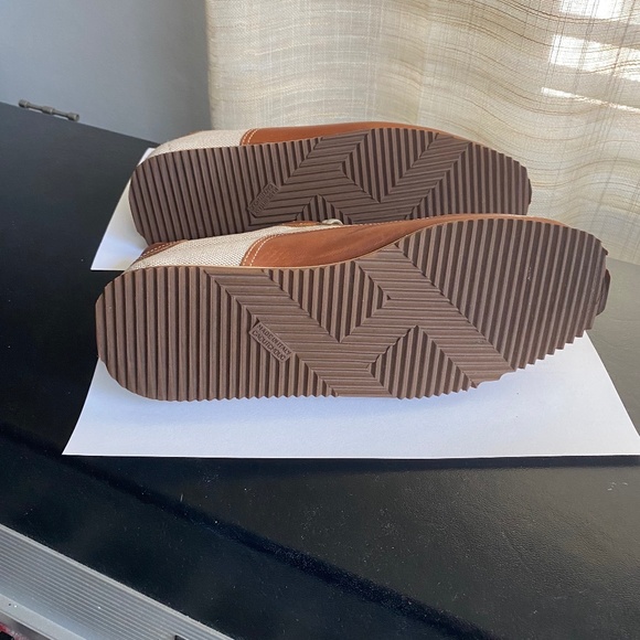 Hermes brown leather beige canvas fashion sneakers trainers size 38 Italy H logo - Picture 7 of 8